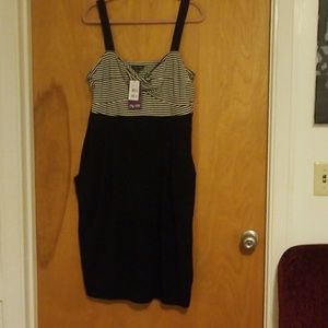 City Chic Spliced Stripe Dress